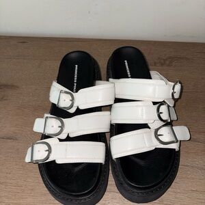Princess Polly white and black sandals